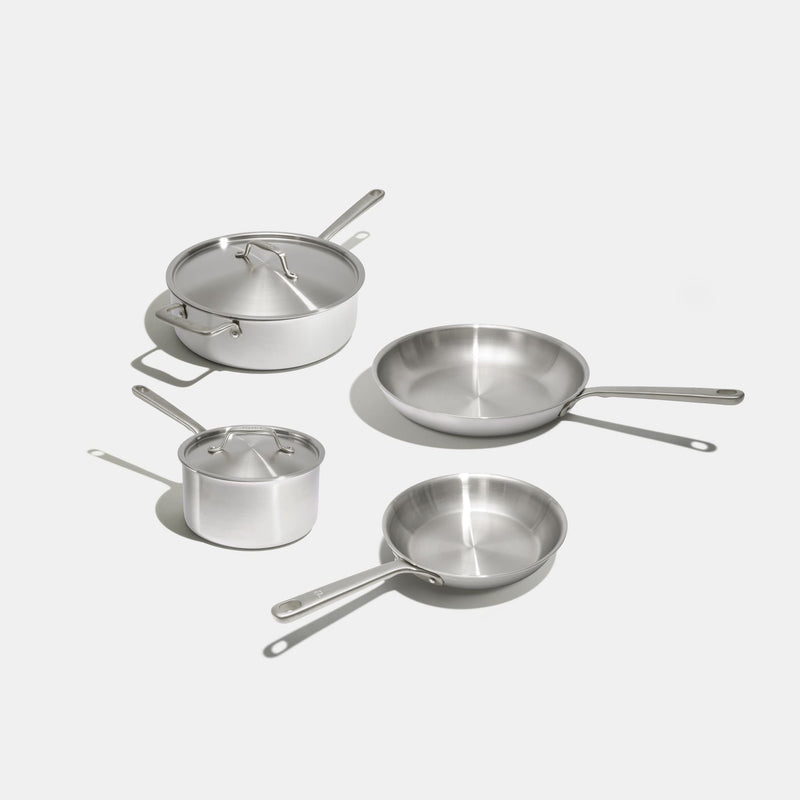 Batterie de cuisine en inox, 7 pièces - Précommande