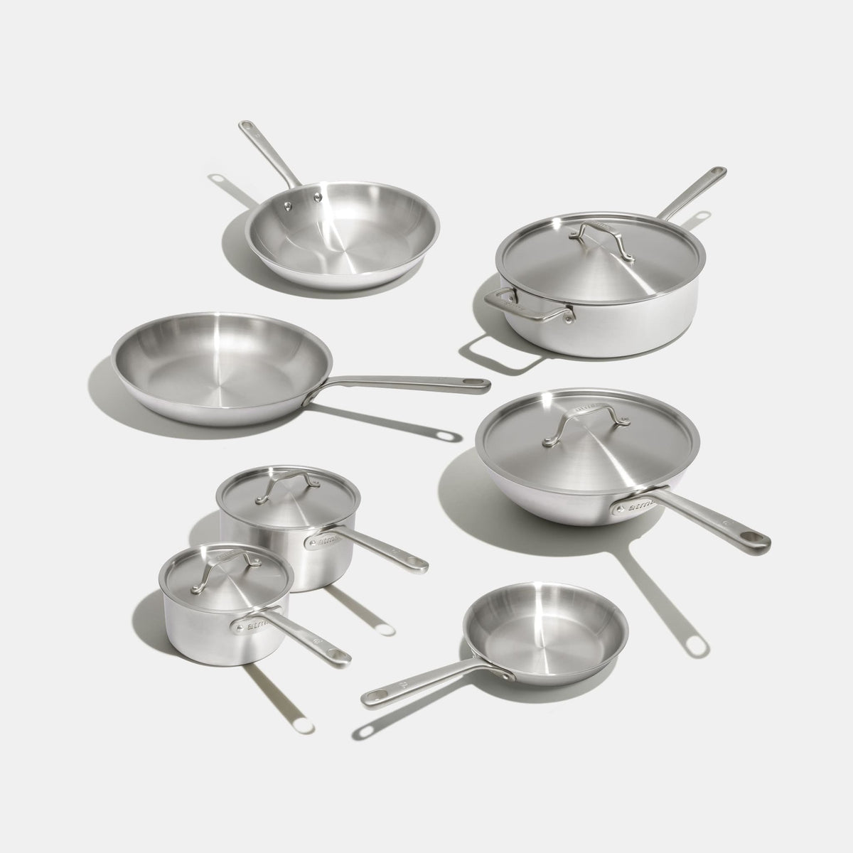Batterie de cuisine en inox, 12 pièces - Stock