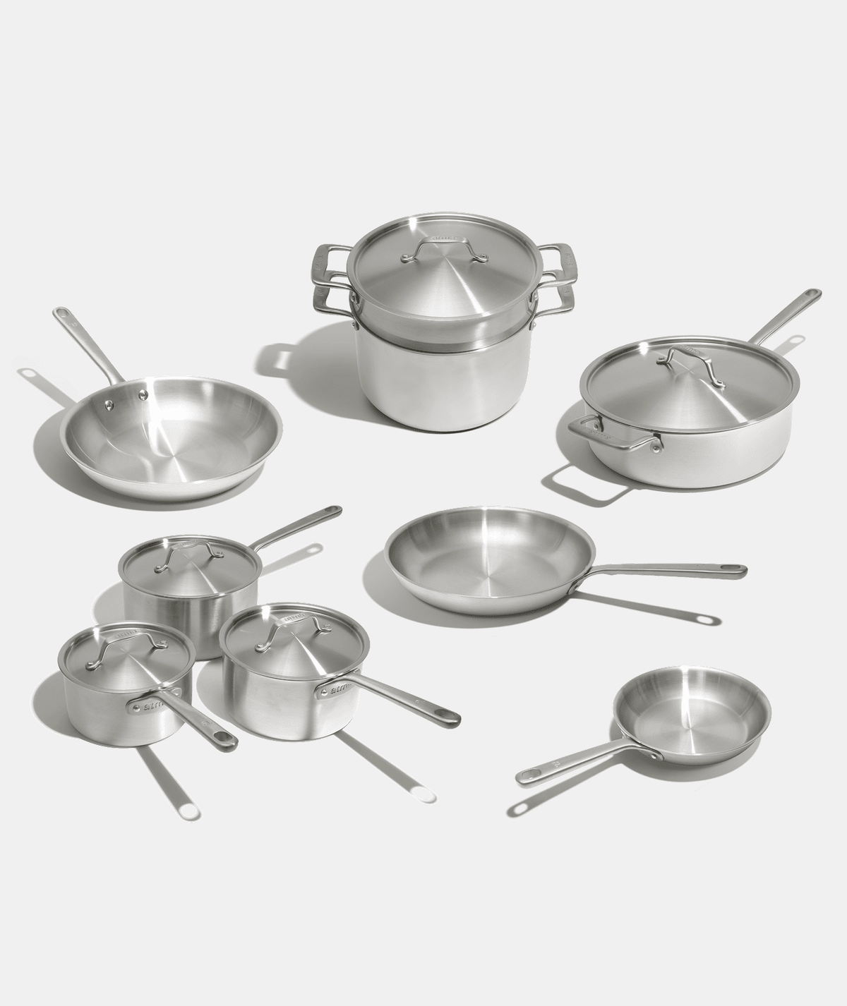 Batterie de cuisine en inox, 15 pièces - Stock