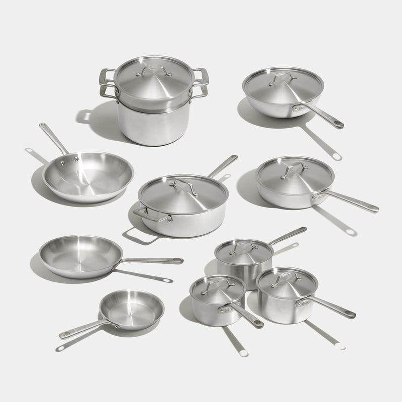 Batterie de cuisine en inox, 19 pièces - Stock