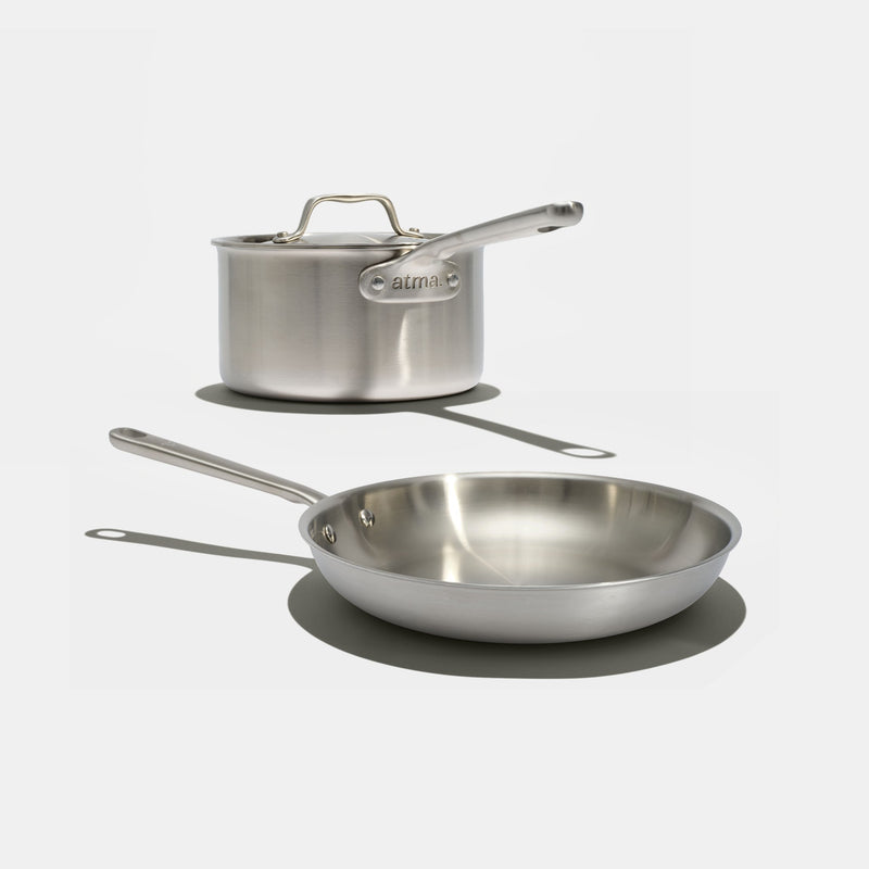 Batterie de cuisine en inox, 4 pièces - Stock