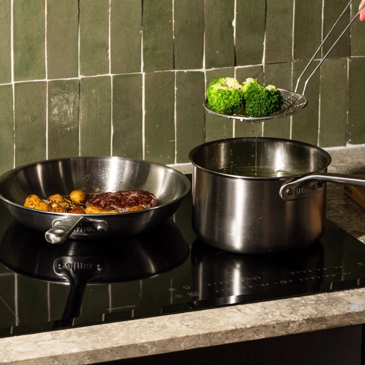 Batterie de cuisine en inox, 4 pièces - Stock