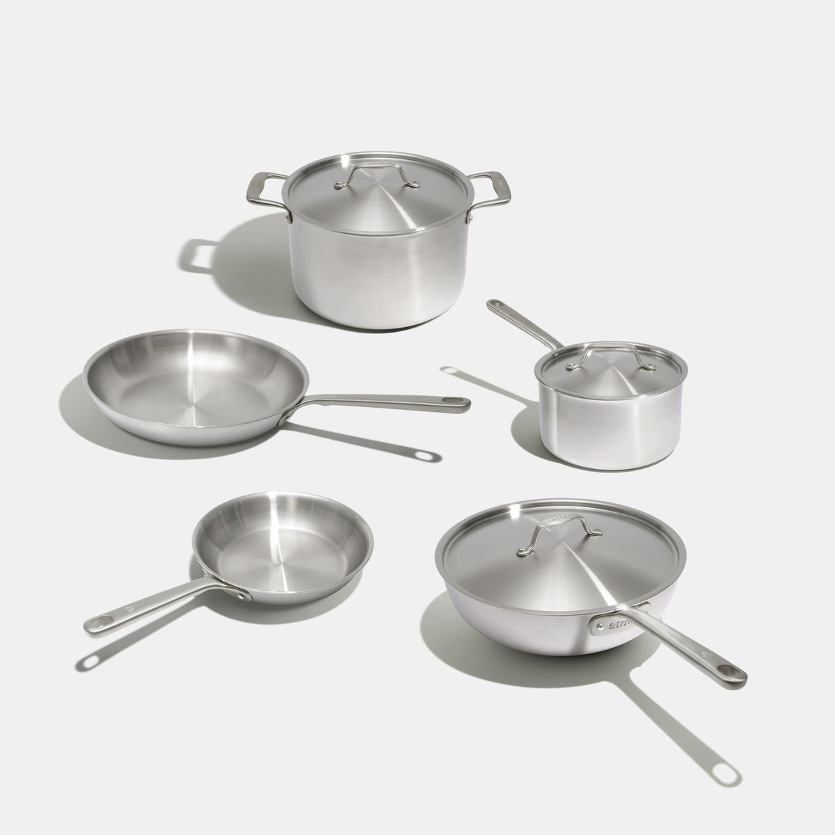 Batterie de cuisine en inox, 9 pièces - Stock
