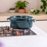Batterie de cuisine en inox avec manches dorés, 21 pièces