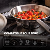 Pack Brigade - Set de 3 poêles en inox - Stock