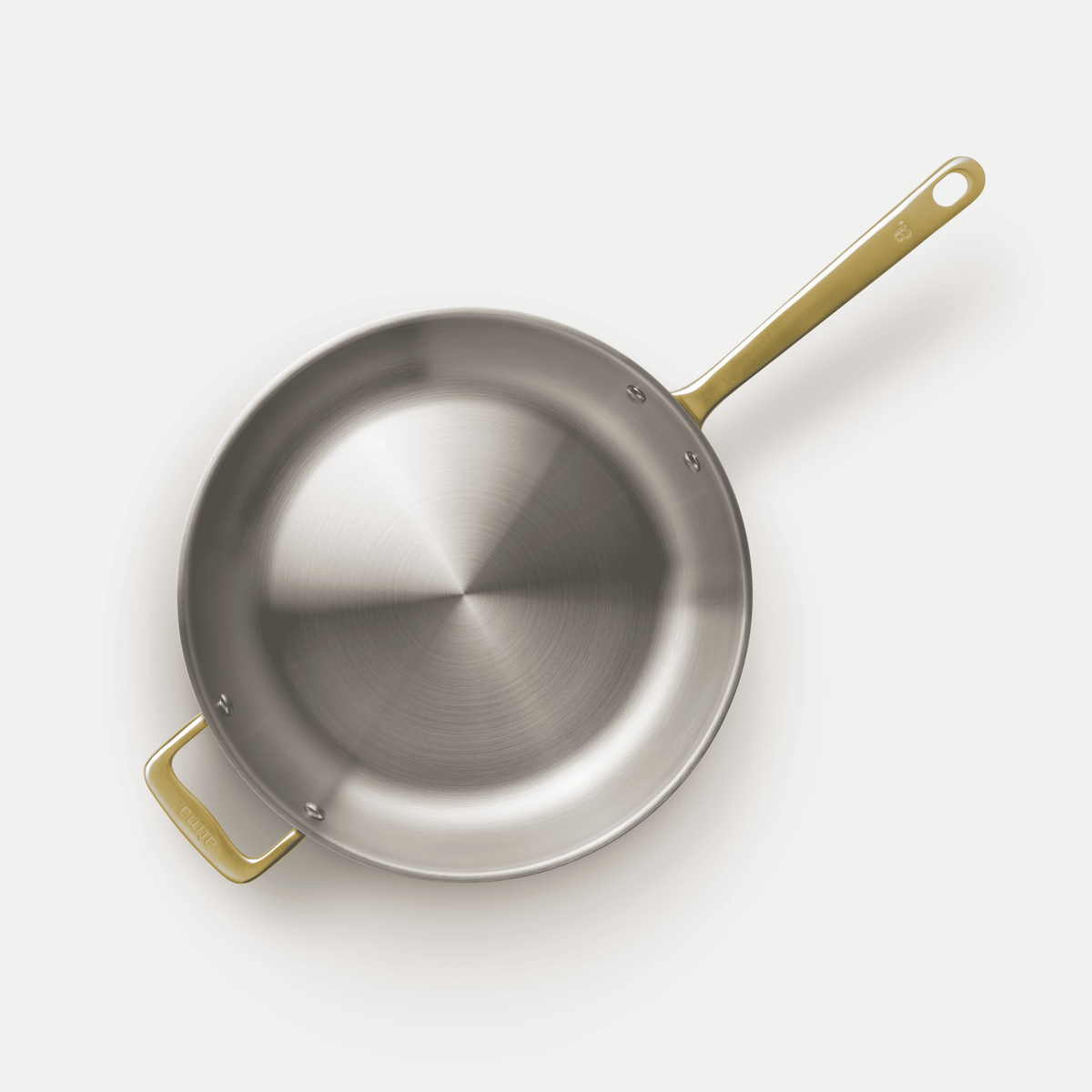 La bonne poêle en inox, manche doré - 32 cm