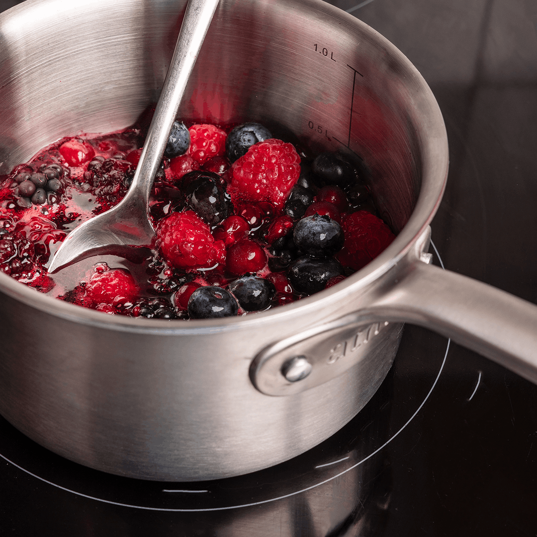 Batterie de cuisine en inox, 4 pièces - Stock