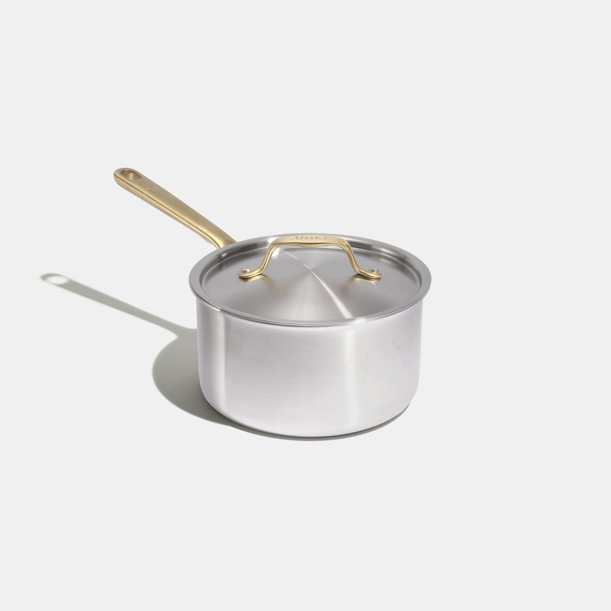 La casserole parfaite en inox, manche doré - 16 cm