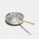 La sauteuse idéale en inox, manche doré - 24 cm