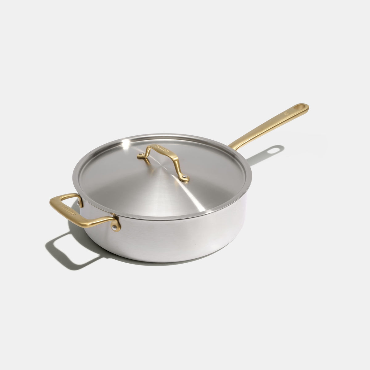 La sauteuse idéale en inox, manche doré - 26 cm