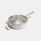 La sauteuse idéale en inox, manche doré - 26 cm