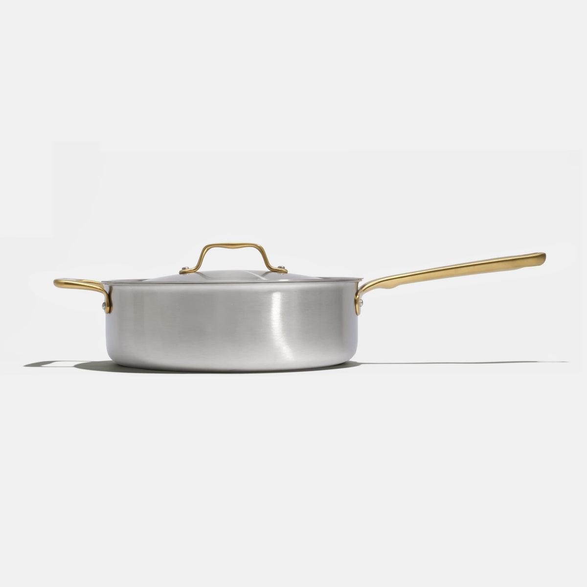 La sauteuse idéale en inox, manche doré - 26 cm