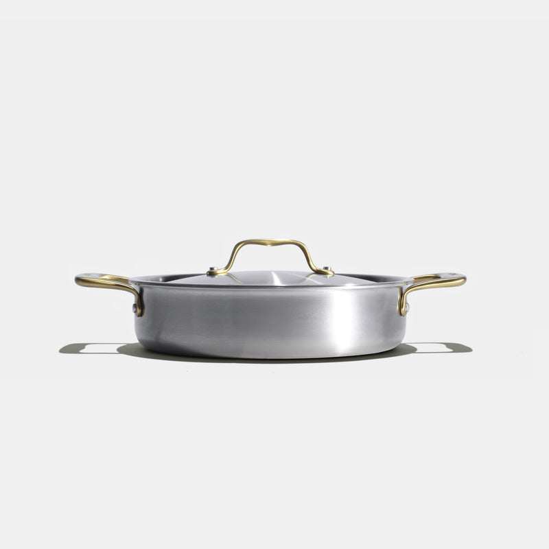 Le rondeau 26cm en inox, poignées dorées
