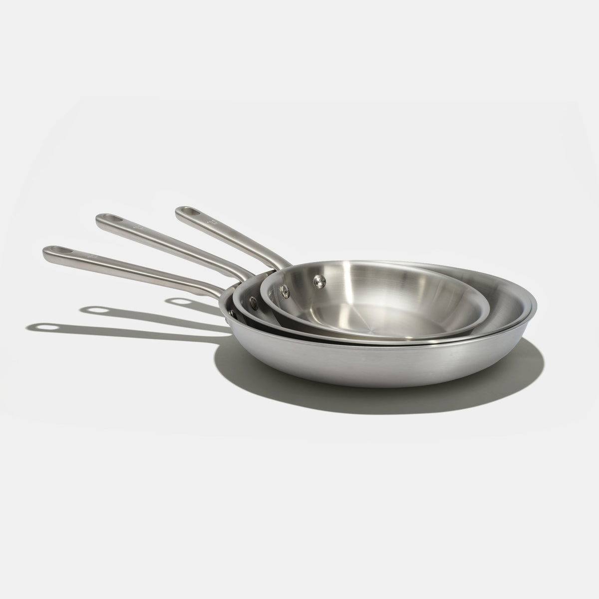 Pack Brigade - Set de 3 poêles en inox - Stock