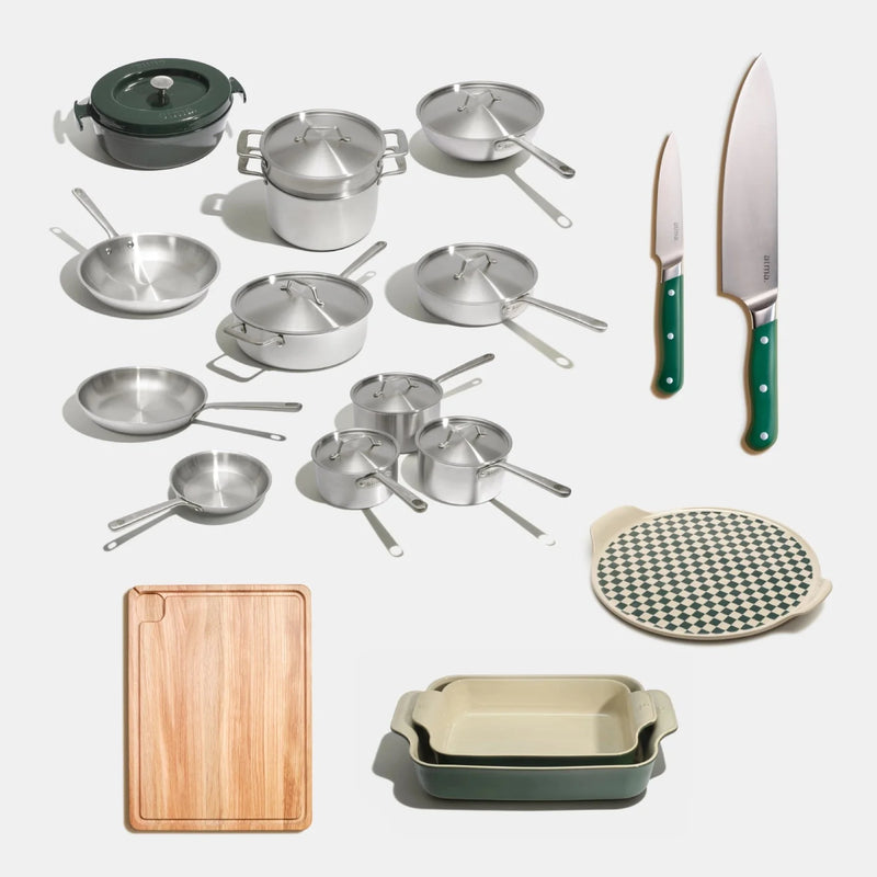 Set inox, fonte, découpe & céramique 27 pièces