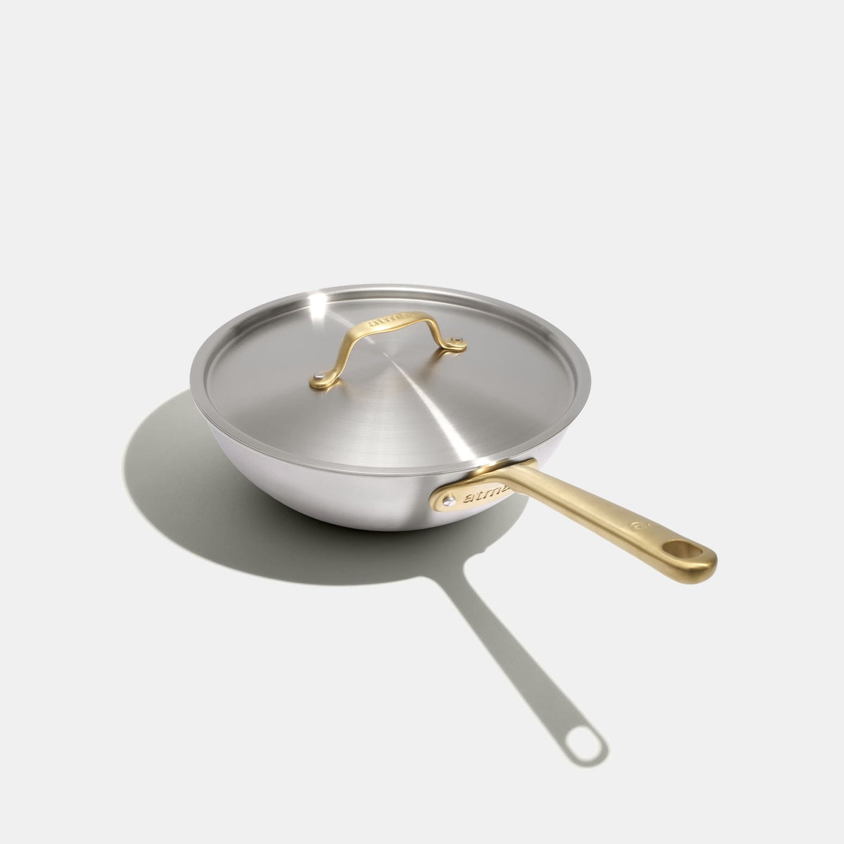 The Wok en inox, manche doré - 24 cm