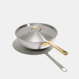 The Wok en inox, manche doré - 28 cm